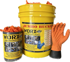 Orange diamond textured Nitrile 8.5mil Thick powder free Textured 50pk