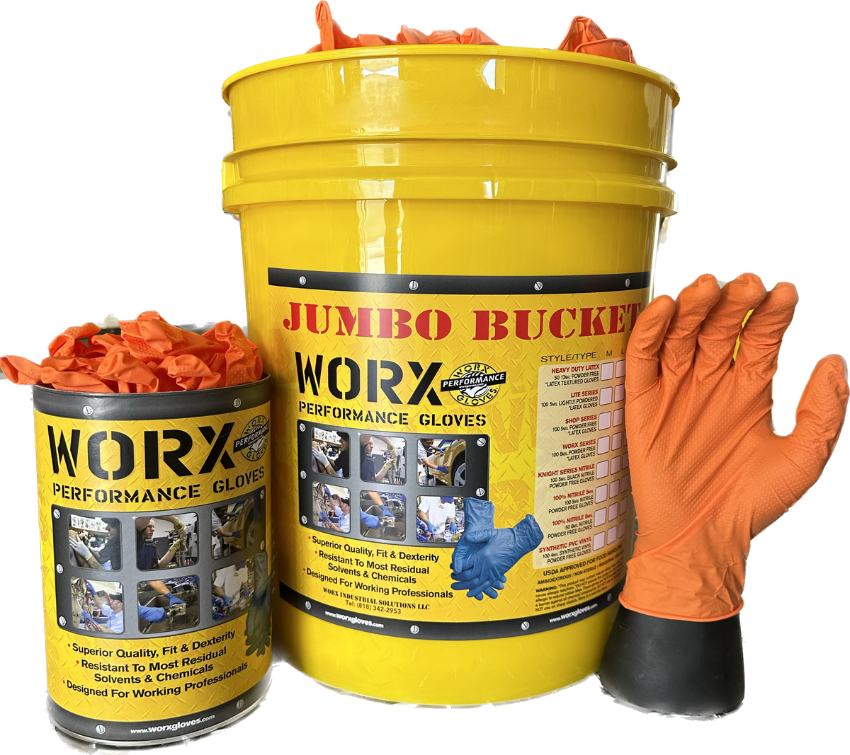 Orange diamond textured Nitrile 8.5mil 50pk