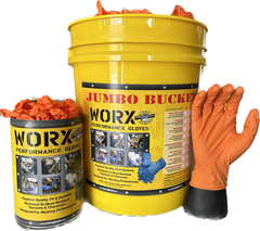 Orange diamond textured Nitrile 8.5mil 50pk