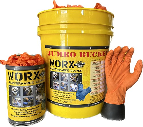 Orange diamond textured Nitrile 8.5mil Thick powder free Textured 50pk