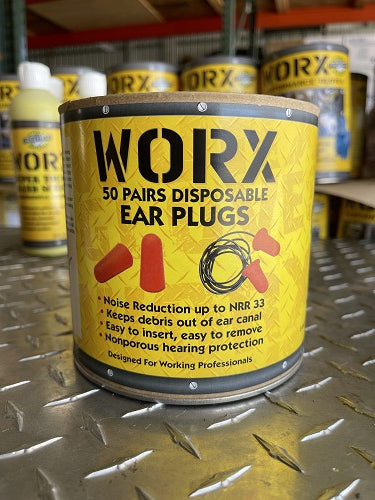 Worx Corded Foam Ear Plugs 50pair